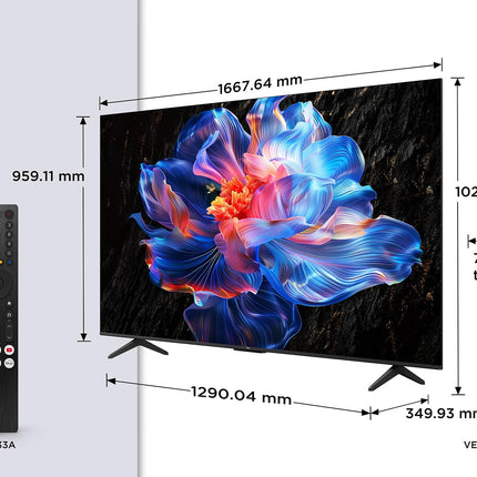 TCL 75V6C 75-tolline Direct LED-teler, 4K HDR-teler, nutiteler Google TV-ga (Dolby Audio, liikumise selgus, ühildub Google Assistant ja Alexaga)