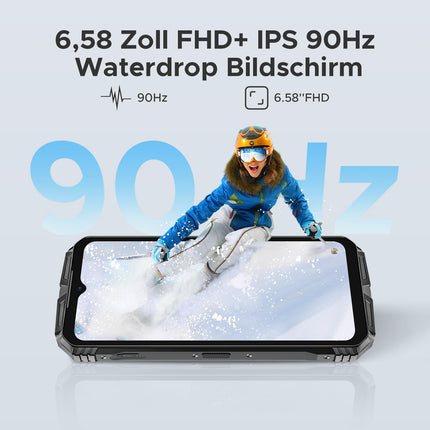 DOOGEE S Punk Pro õuetelefon 20GB+512GB/2TB, 128dB kõlar, 10800mAh/33W õuetelefon ilma lepinguta Android 14, 6.6'' FHD+ ehitusplatsi telefon LED-valgusefektiga 50MP+16MP/kaks SIM-kaarti/NFC/OTG