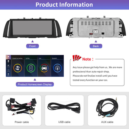 Road Top 10.25 inch Car Radio Touchscreen Wireless CarPlay Android Auto for BMW 5 Series F10/F11 2012-2016 with NBT System, Car Stereo Multimedia Autoradio Receiver (Not for F07!!!)