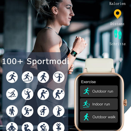 GRV Smartwatch for women men with phone function, fitness watch with heart rate monitor SpO2 sleep monitor pedometer IP68 waterproof, multi-sport modes smart watch fitness tracker for iOS Android mobile phone