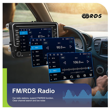 4+64GB Android Car Radio for VW Golf 5 Golf 6 Skoda Polo Passat Tiguan Touran Wireless Carplay Android Auto, 7" Screen Bluetooth Car Radio Navigation Rear View Camera WiFi FM RDS Radio SWC
