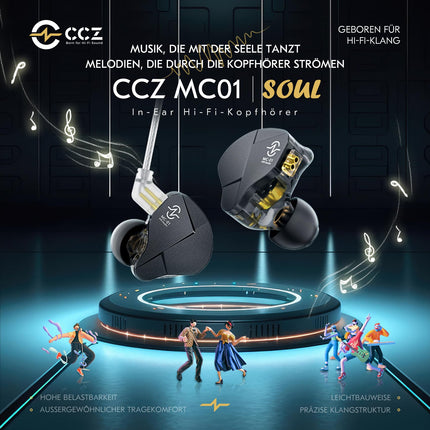 Yinyoo CCZ MC01 Soul kõrvasisesed kõrvaklapid, 10 mm PET kahe magnetiga dünaamilise draiveriga kõrvasisesed monitorid, stereokõrvaklapid 3,5 mm pesaga, sassisvaba vahetatav kaabel, müra isoleeriv kõrvamonitor