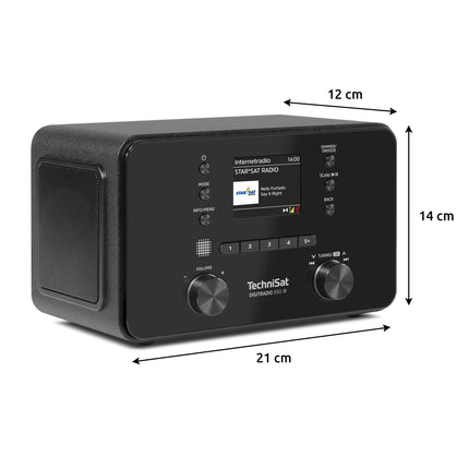 TechniSat DIGITRADIO 550 IR - Stereo internetiraadio (DAB+, FM, Wi-Fi, Bluetooth, rakenduse juhtimine, äratuskell), must