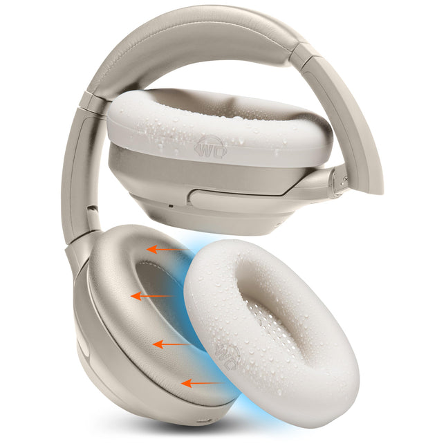 WC SweatZ XM3 – Patented sweat-proof ear pads for Sony WH1000XM3 by WC | Silicone ear pads for Sony WH-1000XM3 headphones | Sweat-proof and easily washable | Beige