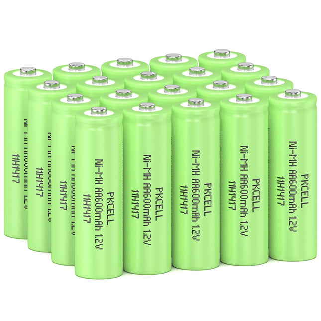 PKCELL AA laetavad patareid NIMH 1.2V 600mAh päikeselampidele, mänguasjadele, 20 tk pakis