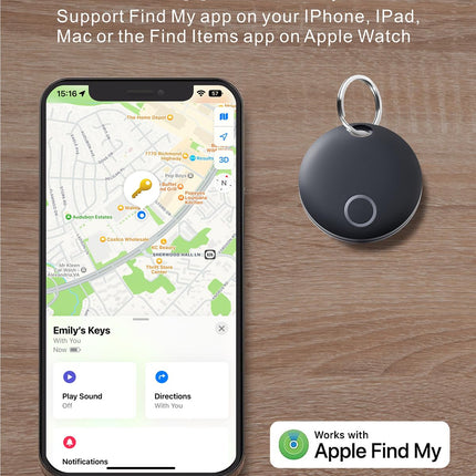 Reyke Smart Tag Pro, kohvri jälgija, mis ühildub Apple Find My rakendusega (ainult iOS), võtmeleidja võtmetele, pagasile, kohvrile, rahakotile, IP67 veekindel, 4 tk pakis