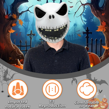 Yearsahrk Jack Skellingtoni maski kostüüm lateksist anime mask õudusunenägu jõulud Jacki mask karnevali halloweeni kostüümi rekvisiidid täiskasvanutele (Jack Skellingtoni mask)
