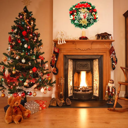 WBYNB Christmas wreath for front door, door wreath Christmas Christmas decoration, artificial Christmas wreath, for front door wall tree decoration Christmas party shopping malls shop windows (30 cm)