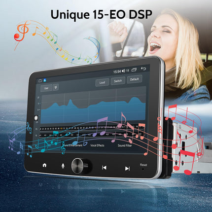 4G+64G Android car radio 1Din with wireless CarPlay, 7 inch Android car Bluetooth radio 1Din with screen, touchscreen CarPlay car radio with navigation, Google Play, SWC, AM/FM/DSP, USB/WiFi