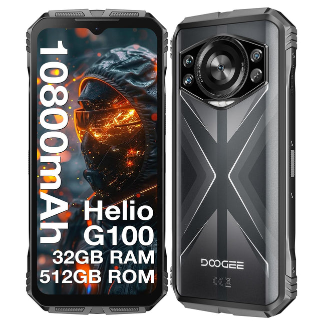 DOOGEE S118 Outdoor Mobile Phone Without Contract Android 14-10800mAh, 32GB RAM+512GB ROM/TF 2TB Octa-Core Outdoor Smartphone, 6.6” FHD+ Construction Site Mobile Phone, 50MP AI Camera Rugged Smartphone, IP68/NFC/Face ID/GPS