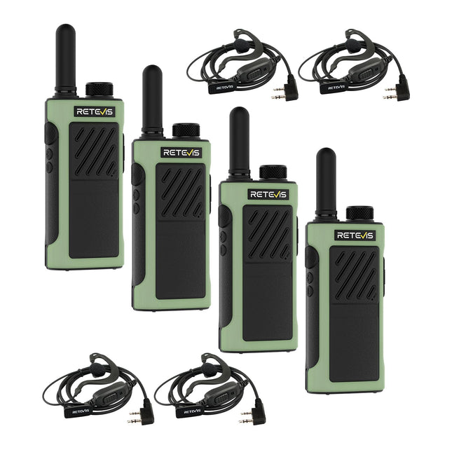 Retevis RB666P raadiosaatja, professionaalne raadiosaatja, kiirlaadimine, 1500mAh, C-tüüp, PMR446, VOX, mürasummutusega, laetav kahesuunaline raadiosaatja restoranidele, jaemüügile (4 tk pakis, must)