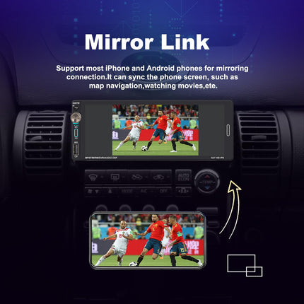 Alondy autoraadio 1Din ekraaniga (6,9"), ühildub Apple CarPlayga [juhtmevaba], Android Auto, Bluetooth, USB (C-tüüp, 2.1A kiirlaadimine), tahavaatekaamera, AM/FM/RDS raadio.
