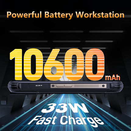 CUBOT Kingkong Power (2023) nutitelefon Android 13, 16GB(8+8)/256GB, 10600mAh(33W), 6,5" FHD+ välistingimustes kasutatav mobiiltelefon ilma lepinguta ja pimestava taskulambiga, 48MP+20MP öönägemisvõime, IP68/kaks 4G SIM-kaarti/NFC/GPS