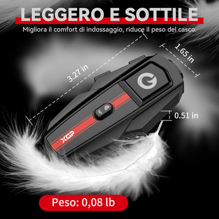 XGP mootorratta peakomplekt Bluetooth V5.2 muusika jagamisega, 2-inimese mootorrattakiivri sidesüsteem IP67 veekindlusega, kiivri intercom suusatamiseks, GPS/navigatsiooni tugi