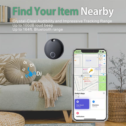 Reyke Smart Tag Pro, kohvri jälgija, mis ühildub Apple Find My rakendusega (ainult iOS), võtmeleidja võtmetele, pagasile, kohvrile, rahakotile, IP67 veekindel, 4 tk pakis