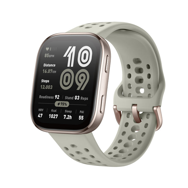 Amazfit Bip 6 Smart Watch 46mm, 14-day battery, 1.97" AMOLED, GPS &amp; free maps, AI, Bluetooth call text function, health, fitness sleep tracker, 140+ training modes, 5 ATM, stone