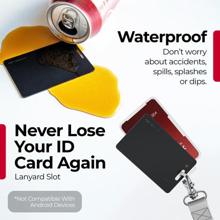 KEYSMART SmartCard Slim Wallet jälgimiskaart, 3 tk, laetav ja korduvkasutatav, kaelapaela pesa, töötab Apple Find My rakendusega, Bluetooth GPS-jälgija ümbris, rahakott (must)