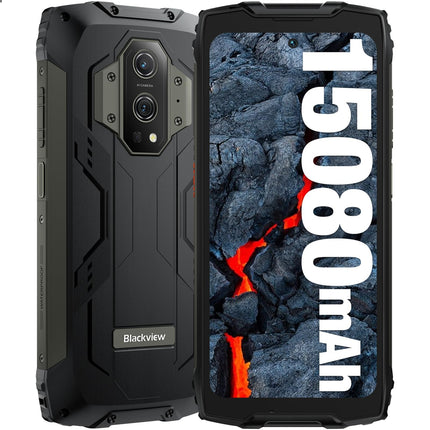 Blackview BV9300 lepinguta õues kasutatav nutitelefon (40M laserkaugusmõõtja), 15080mAh aku, 21GB+256GB, 6,7'' 120Hz 2.3K ekraan, 50MP kaamera, IP68 Android 12 veekindel nutitelefon, GPS NFC must