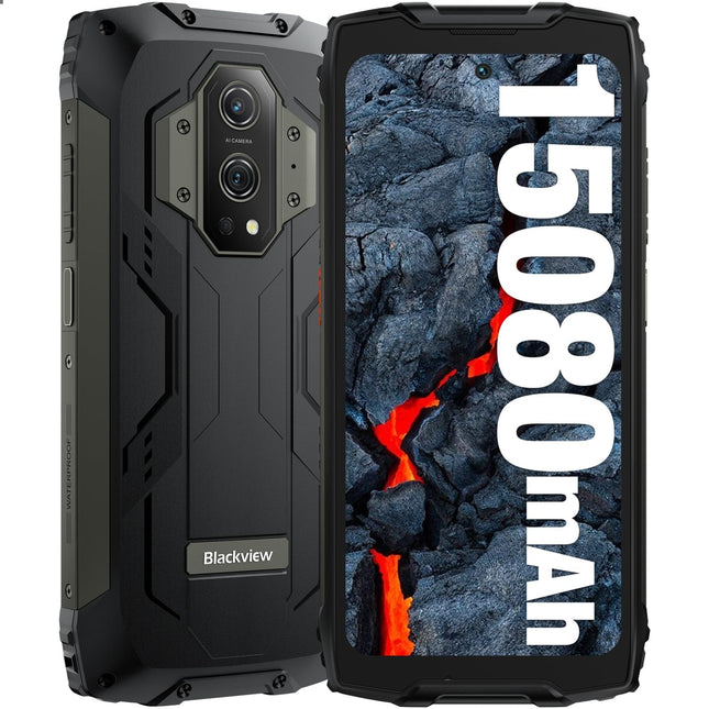 Blackview BV9300 lepinguta õues kasutatav nutitelefon (40M laserkaugusmõõtja), 15080mAh aku, 21GB+256GB, 6,7'' 120Hz 2.3K ekraan, 50MP kaamera, IP68 Android 12 veekindel nutitelefon, GPS NFC must