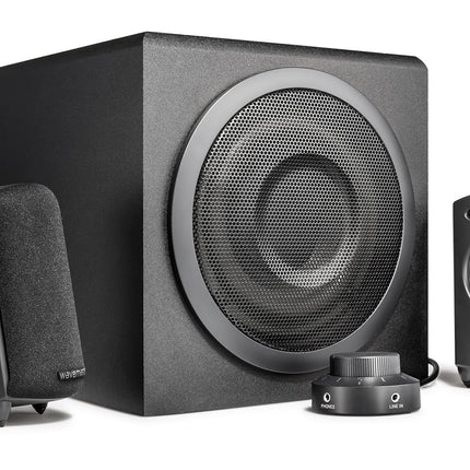 Wavemaster MOODY 2.1 Speaker System (65 Watt) Active Speakers for TV/Tablet/Smartphone/PC Black (66202)