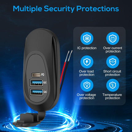 Linkstyle USB autolaadimispesa, kahekordne QC3.0 USB A ja PD3.0 C tüüpi USB-pistikupesaga autolaadimisadapter 12 V mereveokile, 2 tk pakis
