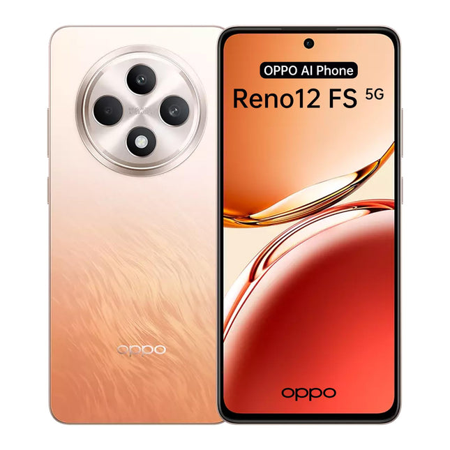 OPPO Reno12 FS 5G 12+512GB, Android nutitelefon ilma lepinguta, mobiiltelefon, 120Hz 6.67" OLED ekraan, Dimensity 6300, 50MP tehisintellektiga põhikaamera, SUPERVOOC 45W, 5000mAh aku, IP64 kaitse, NFC, oranž
