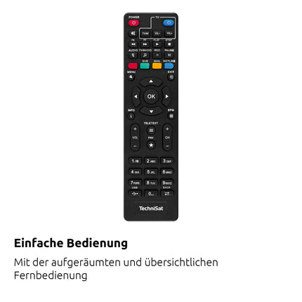 TechniSat HD-C 232 - HD-vastuvõtja digitaalse kaabeltelevisiooni jaoks (HDTV, DVB-C, HDMI, SCART, USB 2.0, RF sisend, RF väljund, EPG, kaugjuhtimispult) must