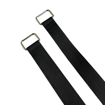 2 tugevat metallpandlat, takjakinnitus, korduvkasutatavad rihmad (4 x 250 cm)