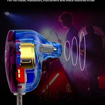 keephifi KZ ZST juhtmega KZ IEM kõrvaklapid mikrofoniga, 1BA + 1DD HiFi kõrvasisesed kõrvaklapid, mürasummutus, juhtmega, stereobass, trummar (lilla, mikrofoniga)