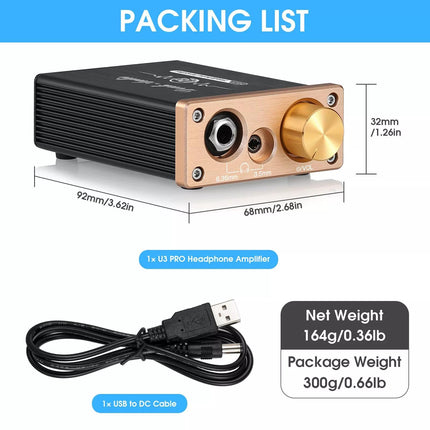 Douk Audio HiFi mini kõrvaklapivõimendi A-klassi lauavõimendi kõrvaklappidele DC5V (U3PRO)