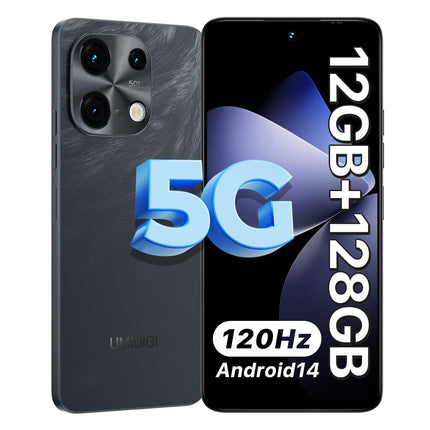 UMIDIGI Note 100 5G Handy Ohne Vertrag,12GB+128GB/1TB Smartphone,Android 14 Octa Core Handy, 6,8" HD+ 120Hz Display,50MP+16MP Kamera,Dual SIM 5G Handys,5000mAh Akku/Face ID/Fingerprint/GPS/OTG