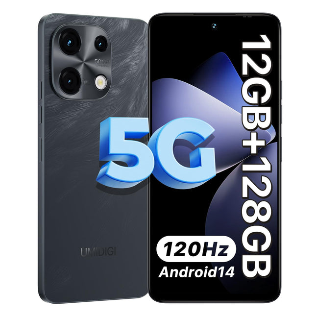 UMIDIGI Note 100 5G Handy Ohne Vertrag,12GB+128GB/1TB Smartphone,Android 14 Octa Core Handy, 6,8" HD+ 120Hz Display,50MP+16MP Kamera,Dual SIM 5G Handys,5000mAh Akku/Face ID/Fingerprint/GPS/OTG