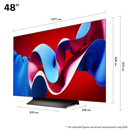 LG OLED48C47LA televiisor 48" (121 cm) OLED evo televiisor (α9 Gen7 4K tehisintellektiga protsessor, webOS 24, Dolby Vision, kuni 120 Hz) [mudeliaasta 2024]