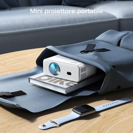 18000 luumeniga projektor, Full HD 1080P miniprojektor, AMEELA videoprojektor, 2.4/5G WiFi Bluetooth projektor, 50%-100% suum, kaasaskantav projektor, mis ühildub teleri/USB/sülearvuti/HDMI/iOS/nutitelefoniga