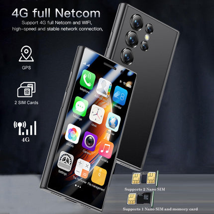 Hipipooo mininutitelefon, 3-tolline Android 9.0, kahe SIM-kaardiga minitelefon, 1950 mAh aku, 3 MP + 5 MP kaamera, Face ID, 2 GB + 16 GB (4G-must)