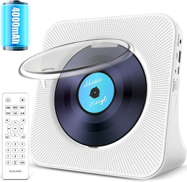 Kaasaskantav CD-mängija Bluetoothiga: 4000 mAh laetav K-pop muusikapleier HiFi kõlari ja puldiga