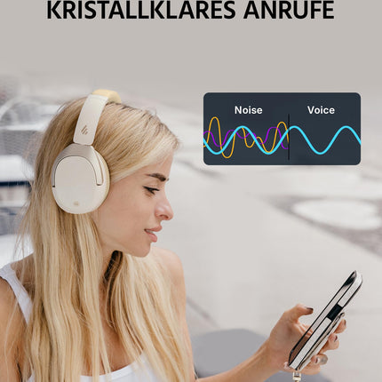 Edifier W830NB juhtmevabad kõrvaklapid -45dB ANC-ga, 94-tunnise akueaga, LDAC kõrglahutusega heli, ruumilise heli, kiire laadimisega, Bluetooth V5.4-ga - elevandiluu värvi