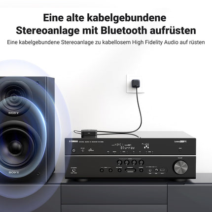 UGREEN Bluetooth 5.1 aptX HD heliadapter stereosüsteemile, madala latentsusega traadita vastuvõtja RCA pistikupesaga, kahekordne sidumine mobiiltelefoni, tahvelarvuti jne-ga. Bluetooth-vastuvõtja kõlarite, võimendite jaoks.