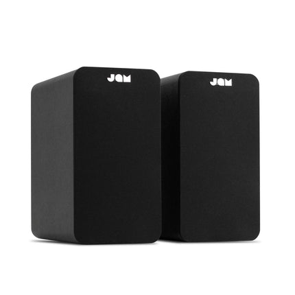 Jam Bluetooth-riiulikõlarid - kompaktsed riiulikõlarid, Bluetooth-kõlarid AUX-IN-iga, 8 mm draiverid, aktiivkõlarid, rikkalik bass, peen akustika, kõlarikarbid, mustad