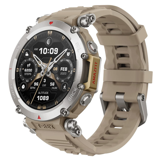 Amazfit T-Rex Ultra 47 mm nutikell õues kasutamiseks, kahe sagedusribaga GPS, marsruutide import ja 6 navigatsioonipunkti, vabalt sukeldumise tugi ja 10 ATM veekindlus, -30 ℃ sõjaväeklassi ülimadala temperatuuri töökindlus