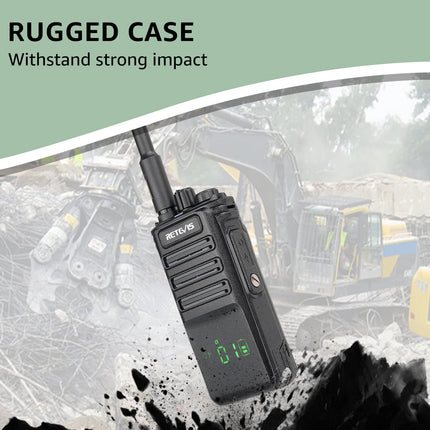 Retevis RB689 Walkie Talkie Long Range, Two-Way Radio with Wireless Headphones, 2600mAh, USB Rechargeable, Flashlight, Two-Way Radio Set for Contractors (Black, 4Pcs)