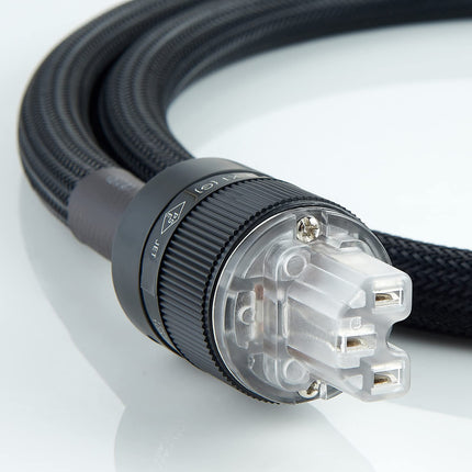 Pailvens HiFi toitekaabel 3-kontaktiline, tiheda punutud varjestusega tipptasemel toitekaabel, kullatud EU pistik, 12 AWG IEC toitejuhe kõlaritele, subwooferitele, võimsusvõimenditele (1m, must)