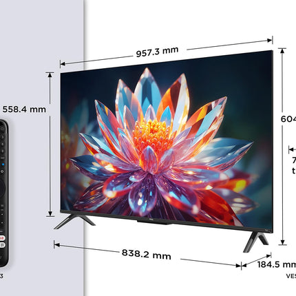 TCL 43T6C 43-tolline QLED 4K HDR-teler, nutikas Fire-teler Dolby Visioni ja Atmose, HDR10+, hääljuhtimise ja funktsiooniga „Küsi Alexalt“