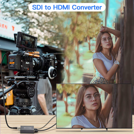 SDI-HDMI, SDI-HDMI muundur, 1080p HD-SDI / 3G-SDI/SD-SDI-HDMI video-audio muundur, BNC-HDMI adapter SDI kaamera-monitori projektori jaoks