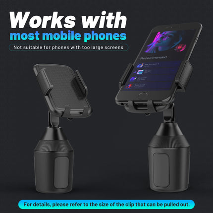 SEEKONE universal cell phone holder for car cup holder cell phone holder smartphone holder cup mount for cars, suitable for all smartphones with a size of 5.5 cm to 10 cm.