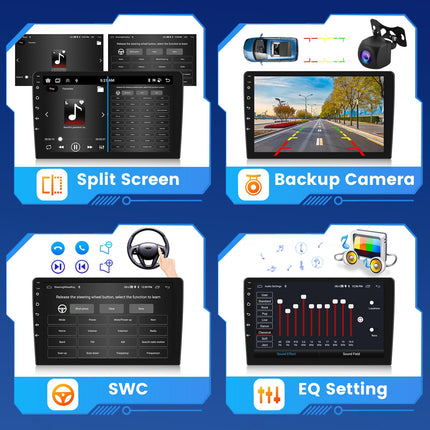 Inefala Android 13 2G/64G autoraadio GPS-navigatsioon FIAT Panda 2003-2012 raadio juhtmevaba Carplay Android Auto, 9-tolline puuteekraan, GPS, WiFi, BT, USB, FM RDS, ekvalaiser, mikrofon, kaamera