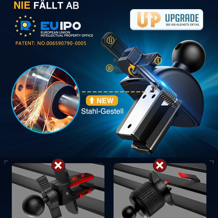 VANMASS autotelefoni hoidik 2025 uuendus Super stabiilne 3-ühes iminapp ja ventilatsioon 100% ohutu universaalne autotelefoni hoidik Paindlik sobib kõigile iPhone 16/15 /14/13 Pro Max Samsung S23/S22 Huawei