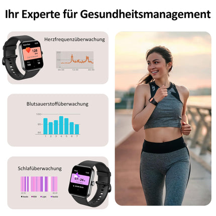 Blackview Smartwatch Men Women with Phone Function (Make/Receive Calls)/Message Reminder, Sports Watch with 100+ Sports Modes, Fitness Watch, Heart Rate Sleep Monitor, Pedometer, Smart Watch for Android iOS
