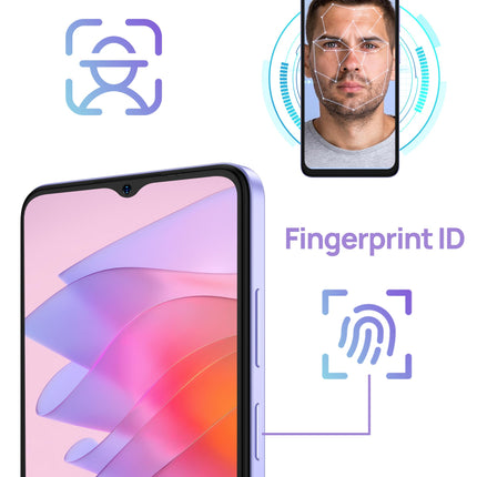 Ulefone Note 21 nutitelefon ilma lepinguta, 8GB+128GB/1TB, Android 14 mobiiltelefon soodne, 6.56" HD+ 90Hz, 5000mAh, 13MP+8MP kaamera, kahe SIM-kaardiga 4G SIM-kaardivabad mobiiltelefonid, näotuvastus/sõrmejäljetuvastus/GPS/OTG-lilla