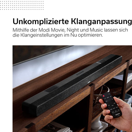 Denon DHT-S517 3.1.2 Dolby Atmos heliribasüsteem juhtmevaba subwooferiga, HDMI EARC ja Bluetoothiga, must